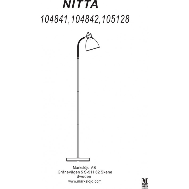 Lampa podłogowa biała Nitta | Markslojd - Komfort i styl