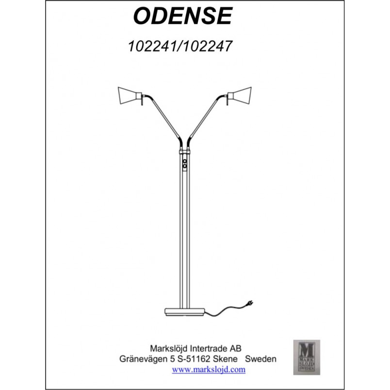 Lampa podłogowa Odense - Markslojd | Srebrna, Retro