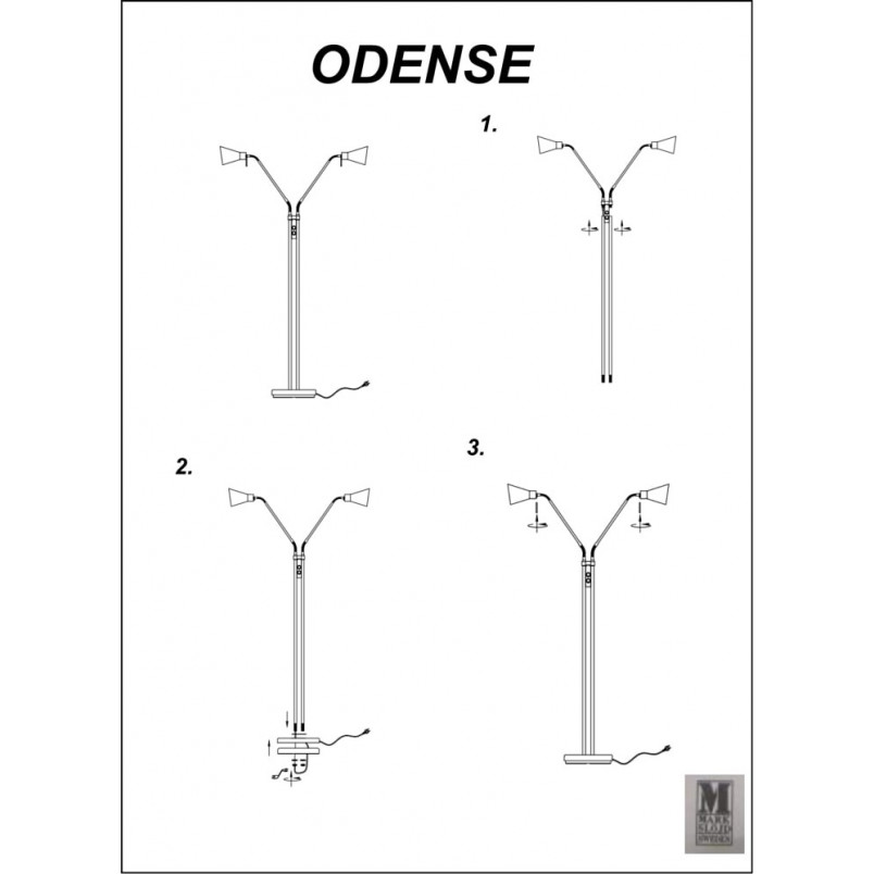 Lampa podłogowa Odense - Markslojd | Srebrna, Retro