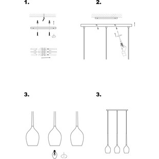 Lampa wisząca Salut - białe szkło, 3 punkty | Markslojd