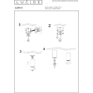 Lampa Spot Gipsowa Lucide Gipsy Round - Biała, GU10
