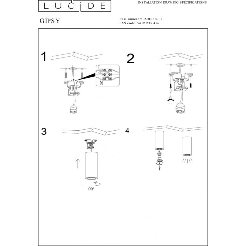 Lampa Spot Gipsowa Lucide Gipsy Round - Nowoczesny Design
