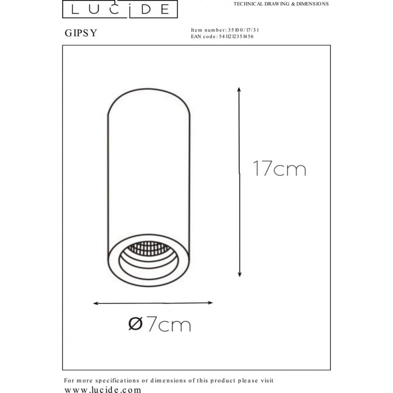 Lampa Spot Gipsowa Lucide Gipsy Round - Nowoczesny Design