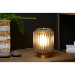 Lampa stołowa szklana Lucide Sueno | Szara, mosiężna | Kup online