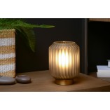 Lampa stołowa szklana Lucide Sueno | Szara, mosiężna | Kup online