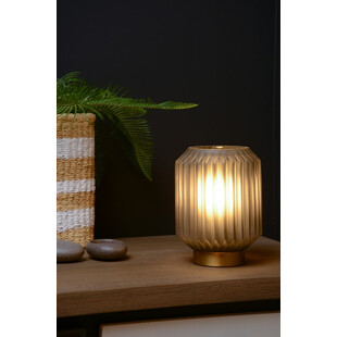 Lampa stołowa szklana Lucide Sueno | Szara, mosiężna | Kup online