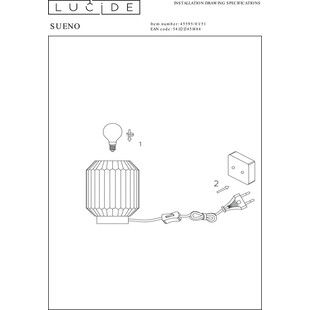 Lampa stołowa szklana Lucide Sueno | Szara, mosiężna | Kup online