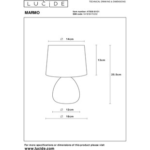 Lampa stołowa Marmo biała | Lucide - Elegancki Design