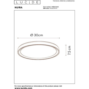 Plafon LED Nuria Czarny | Nowoczesne Lampy Lucide