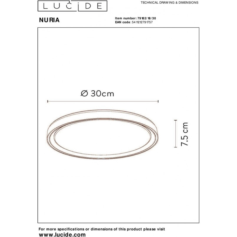 Plafon LED Nuria Czarny | Nowoczesne Lampy Lucide