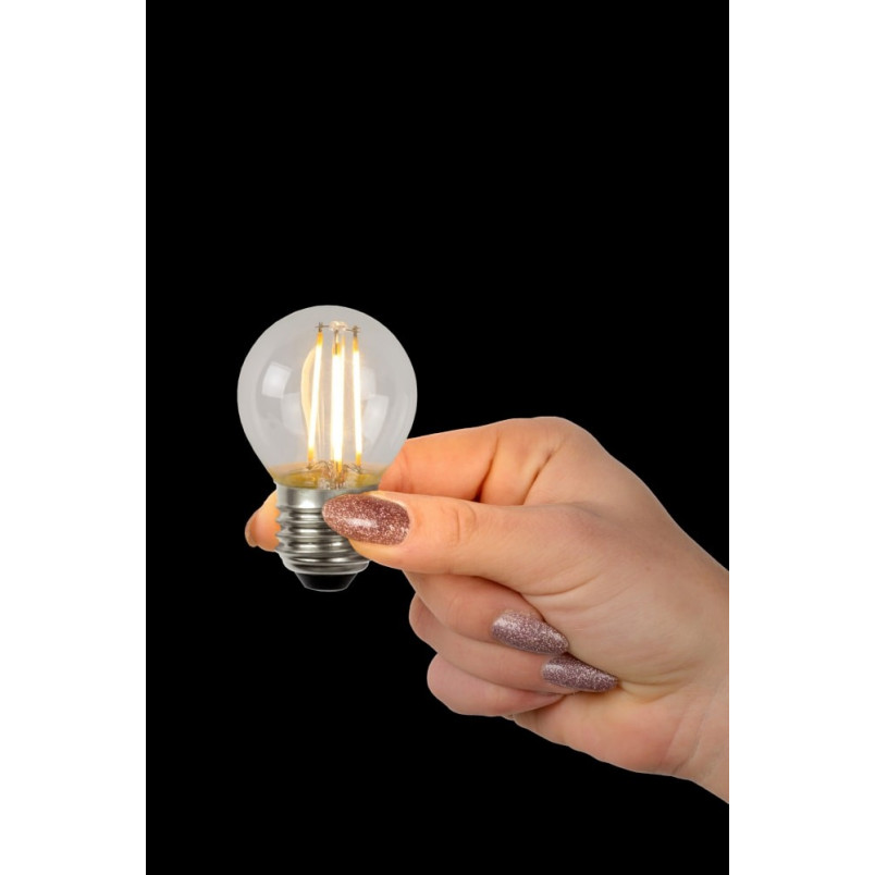 Żarówka Lucide G45 Filament E27 - Ściemniana, Ciepłe Światło