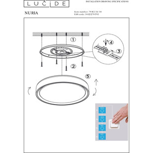 Plafon LED Okrągły Nuria Czarny 50cm | Lucide