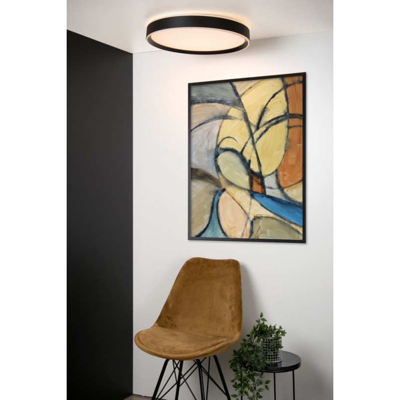 Plafon LED Okrągły Nuria Czarny 50cm | Lucide