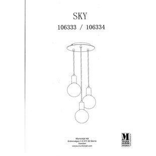 Lampa wisząca Sky Round 3x E27 złota | Markslojd