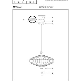Lampa wisząca rattanowa boho Magali | Lucide - Odkryj naturalny styl