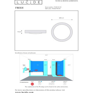 Plafon Fresh 35cm Lucide - Srebrny, E27 | Sklep z Lampami