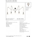 Lampa wisząca Fix Multiple V czarna | Lucide - Loftowa