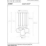 Lampa Wisząca Szklana 5-Punktowa Joanet | Lucide