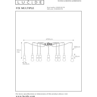 Lampa Wisząca Pająk Fix Multiple X Czarna | Lucide