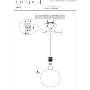 Lampa wisząca mosiężna Jova Lucide - E27, styl retro