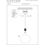 Lampa wisząca mosiężna Jova Lucide - E27, styl retro