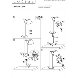 Słupek ogrodowy Dingo 70cm Biały Lucide - Oświetlenie Ogrodu