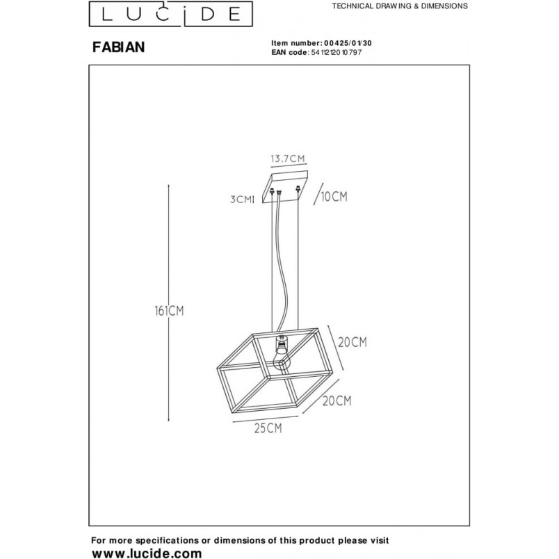 Lampa wisząca Fabian czarna - Loftowa klatka Lucide | Kup teraz!