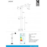 Lampa podłogowa Linear czarna z półką i USB - Markslojd