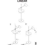Lampa podłogowa Linear biała Markslojd - Stolik i USB
