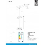 Lampa podłogowa Linear biała Markslojd - Stolik i USB