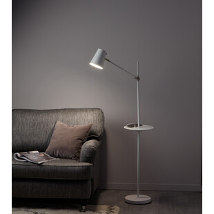 Lampa podłogowa ze stolikiem i USB Linear Biała marki Markslojd