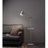 Lampa podłogowa Linear biała Markslojd - Stolik i USB