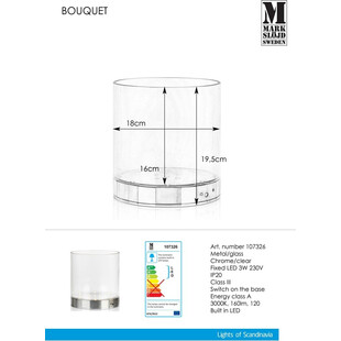 Lampa stołowa szklana Bouquet Markslojd | Elegancki design