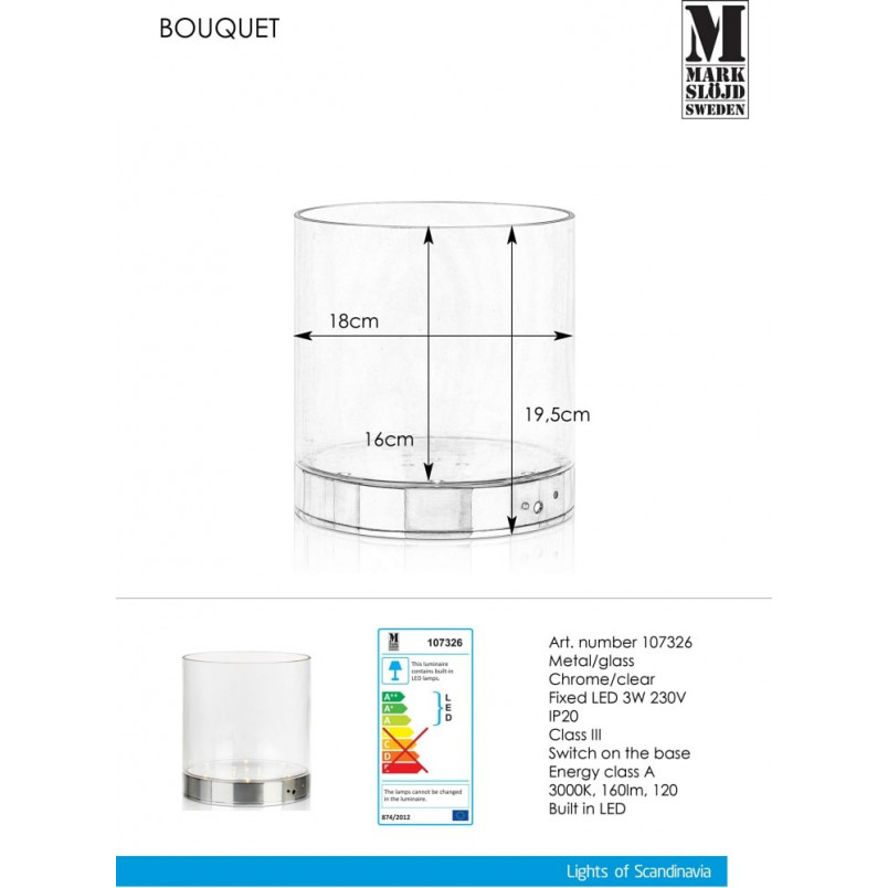 Lampa stołowa szklana Bouquet Markslojd | Elegancki design