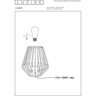 Lampa stołowa szklana retro Jany | Lucide - Sklep internetowy