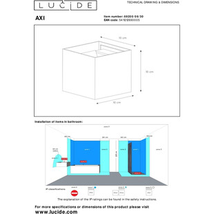 Kinkiet łazienkowy Axi Square LED czarny - Lucide