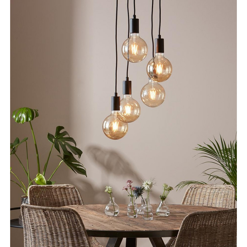 Lampa wisząca Sky V Markslojd | Industrialna, 5 punktów, Czarna