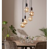 Lampa wisząca Sky V Markslojd | Industrialna, 5 punktów, Czarna