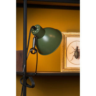 Lampa biurkowa klips Moys zielono-czarna Lucide | Retro Loft