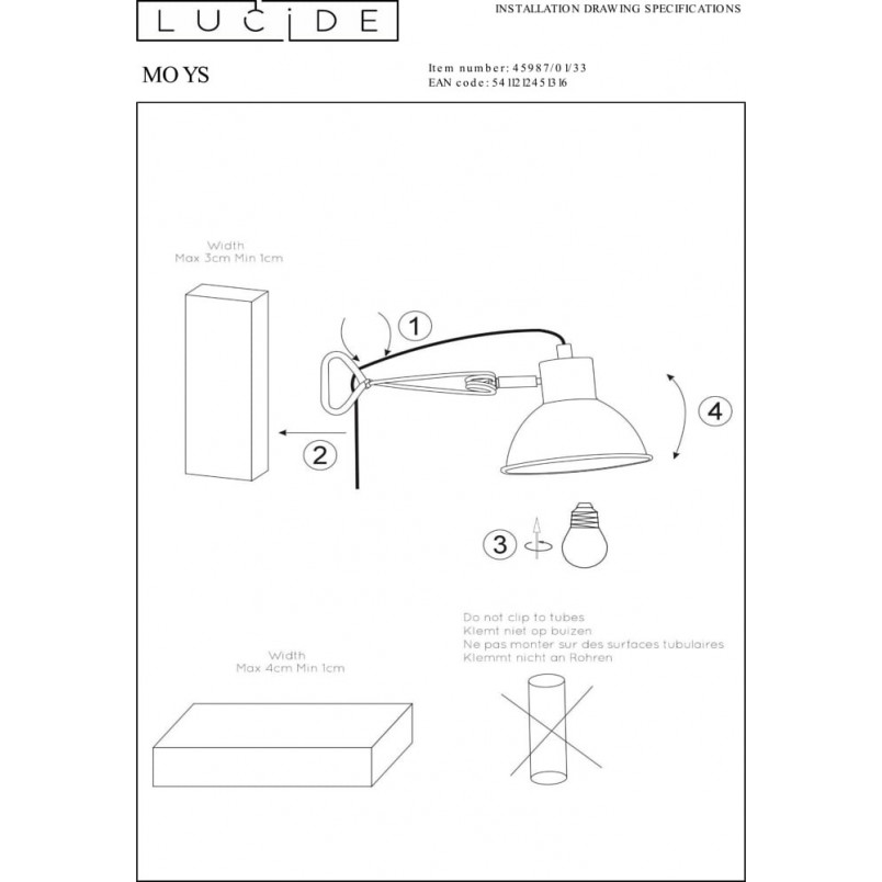 Lampa biurkowa klips Moys zielono-czarna Lucide | Retro Loft
