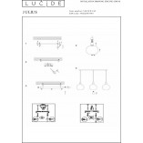 Lampa wisząca Julius Lucide - 3 szkła dymione | Sklep z lampami