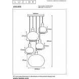 Lampa wisząca Julius V - Lucide | Szkło dymione, 5 kloszy