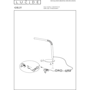 Lampa biurkowa LED Gilli biała | Lucide - Nowoczesne oświetlenie