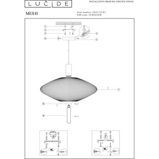 Lampa Wisząca Mesh Geo Mosiężna | Lucide - Nowoczesny Design