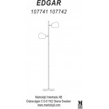 Lampa podłogowa Edgar - Mosiądz, Retro | Markslojd