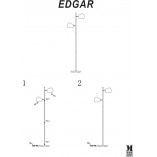 Lampa podłogowa Edgar - Mosiądz, Retro | Markslojd