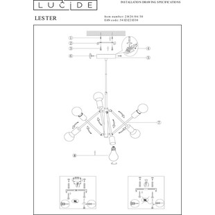 Lampa Loft Lester VI Czarna | Lucide - Nowoczesny Design
