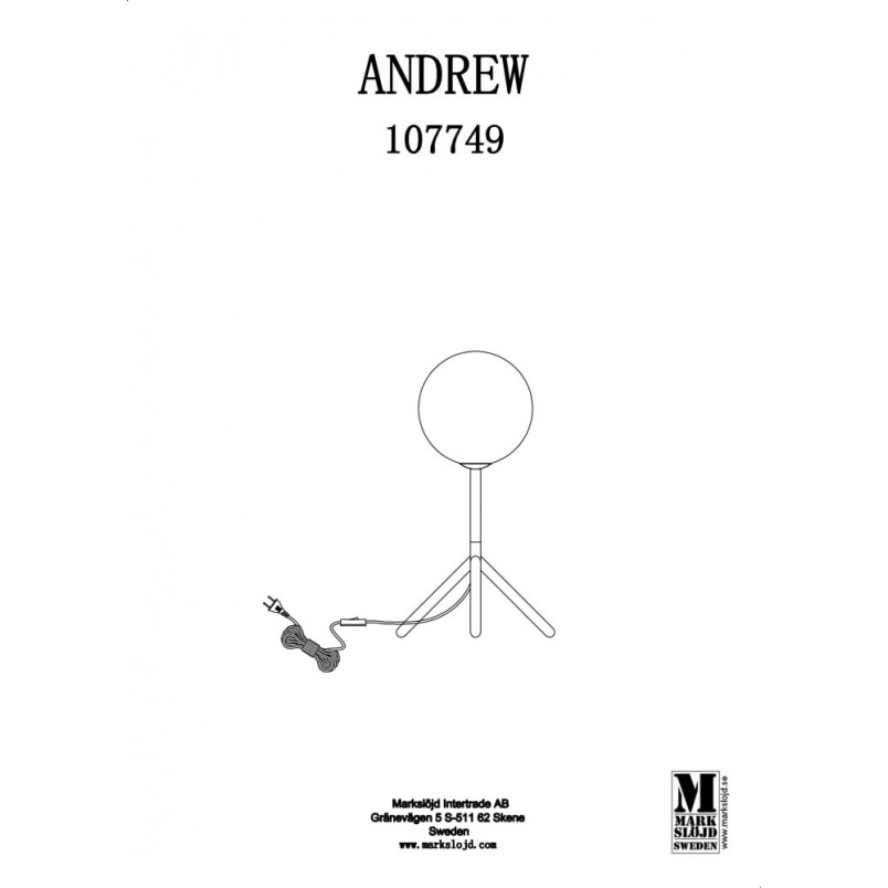 Lampa stołowa szklana kula Andrew | Markslojd - Oświetlenie