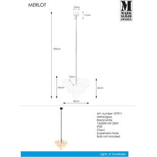Lampa wisząca Merlot Markslojd - Szklane kule, biały/czarny