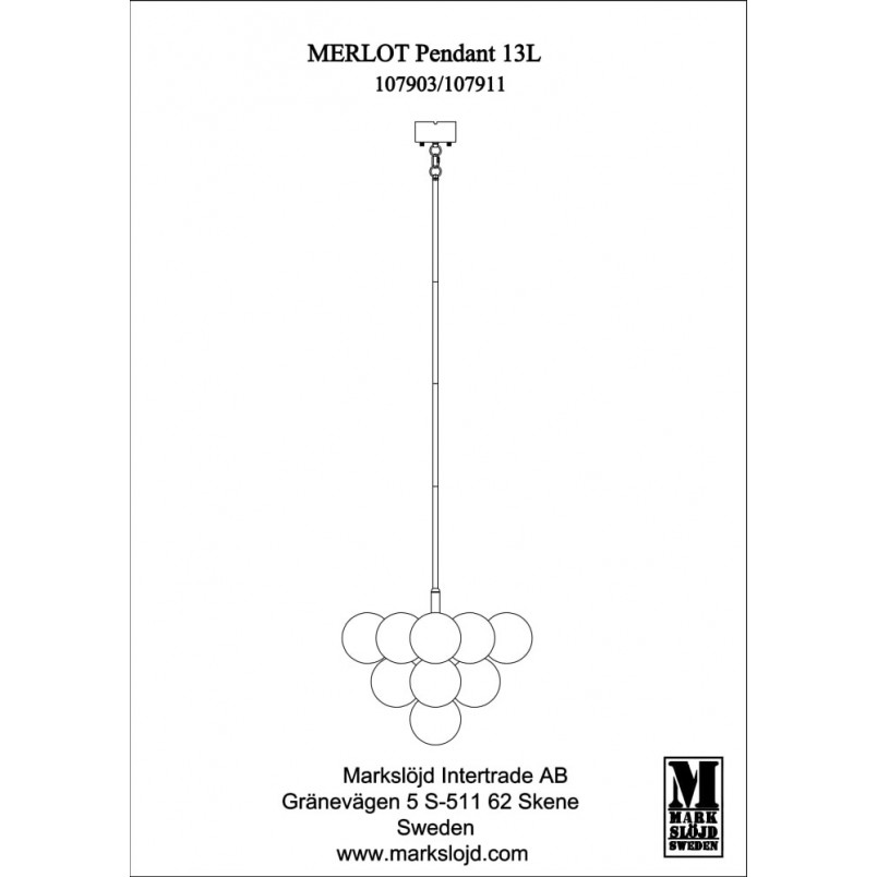 Lampa wisząca Merlot Markslojd - Szklane kule, biały/czarny